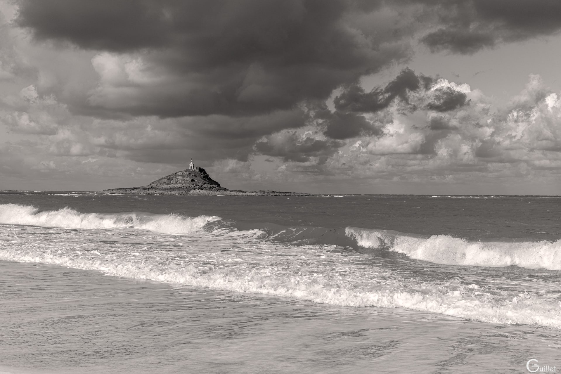 îlot St Michel en noir et blanc