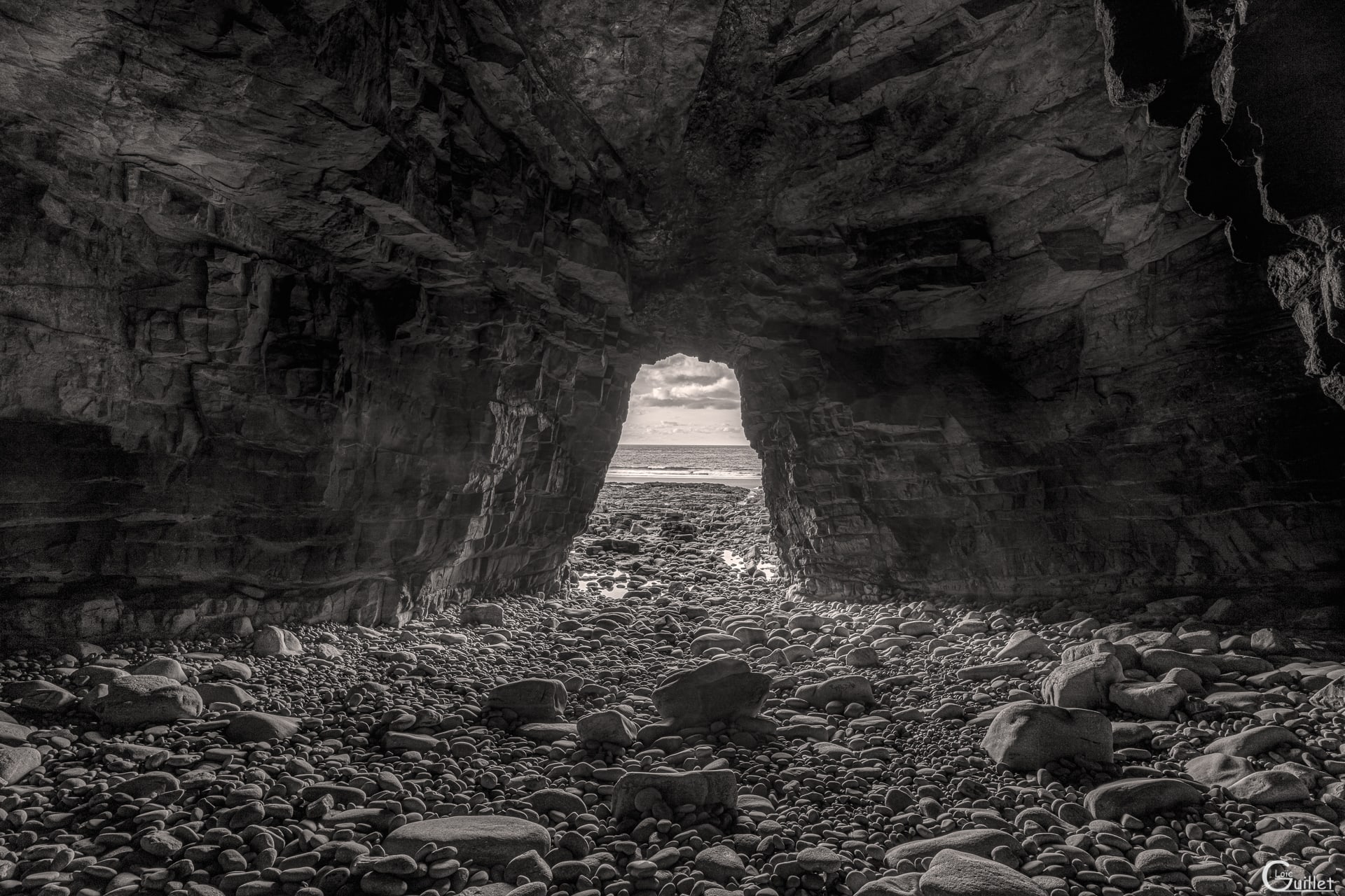 Grotte du Cap en noir et blanc