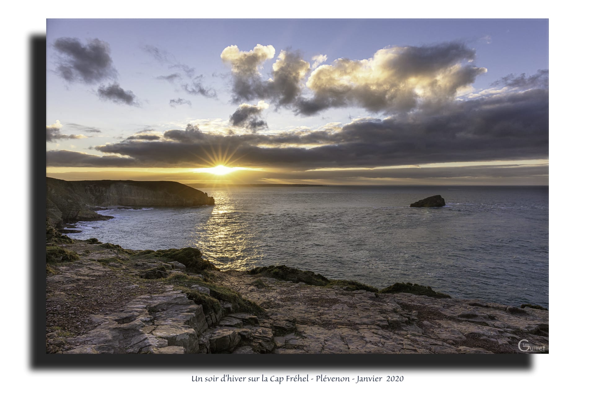 Tableau : coucher de soleil au Cap Fréhel